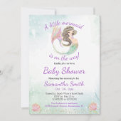 ソフトブラウンマーメイドベビーシャワーテーマ 招待状 (正面)