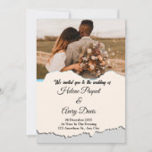 ソフトブラウンミニマリストのウェディングレセプション 招待状 (正面)