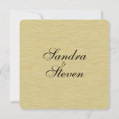 ソフトブラシ仕上げ金ゴールド結婚式招待状 招待状 (裏面)