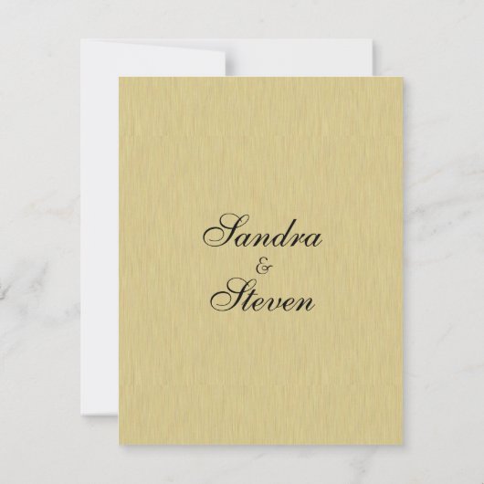 ソフトブラシ仕上げ金ゴールド結婚式招待状 招待状 (裏面)