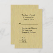 ソフトブラシ金ゴールドメニューRSVP 出欠カード (正面/裏面)