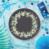 ソフトブラックスノーベリークリスマスリースホリデーパーティー ペーパープレート (パーティー)