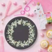 ソフトブラックスノーベリークリスマスリースホリデーパーティー ペーパープレート (パーティー)