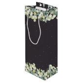 ソフトブラックスノーベリー+ユーカリクリスマス/ホリデー ワインギフトバッグ (裏面アングル)
