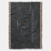 ソフトブラックフェイクスエードレザー スローブランケット (正面縦)