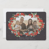ソフトブラックレッドベリー+ユーカリのクリスマスフォト シーズンカード (正面)