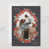 ソフトブラックレッドベリー+ユーカリのクリスマスフォト シーズンカード (正面)