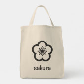 ソフトブラック桜の花 トートバッグ (裏面)