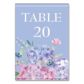 ソフトブルーあじさいウェディングレセプションダイニング テーブルナンバー (裏面)