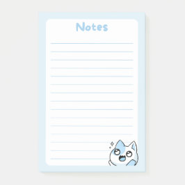 ソフトブルーかわいいチビ(小さくかわいく書いた感じ)キティキャッきらめくト ポストイット