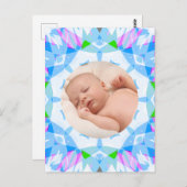 ソフトブルーかわいらしパステルカスタムズ写真母の日 ポストカード (正面/裏面)