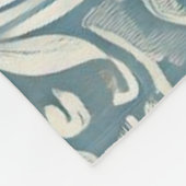 ソフトブルーとアイボリーでダムパターンをスクロール フリースブランケット (角)