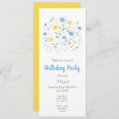 ソフトブルーとイエローウォーターのカラーフローラモチーフ 招待状 (正面/裏面)