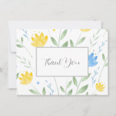 ソフトブルーとイエローウォーターのカラーモチーフ サンキューカード (正面)