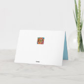 ソフトブルーとスイートブルーフローラありがとう カード (裏面)