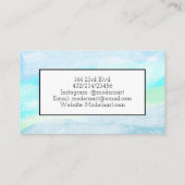 ソフトブルーとティール（緑がかった色） 名刺 (裏面)