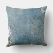 ソフトブルーとバラ装飾用クッション クッション (裏面)