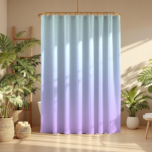 ソフトブルーとパープルグラデーションの背景 シャワーカーテン
