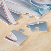 ソフトブルーとピンクのマカロンの喜び ジグソーパズル (側面)