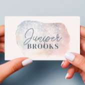 ソフトブルーとピンクの水色グリッターソーシャルメディア 名刺