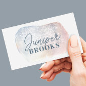 ソフトブルーとピンクの水色グリッターソーシャルメディア 名刺