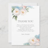 ソフトブルーとピンクの花クラシックブライダルシャワー 招待状 (正面)