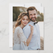 ソフトブルーとピンクの花スクリプトPHOTO 結婚's セーブザデート (裏面)