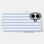 ソフトブルーとホワイトの縦ストライプ パターン アート Case-Mate iPhoneケース (裏面 (横))