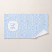 ソフトブルーとホワイトボタニカルとモノグラム バスタオルセット (ハンドタオル)