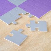 ソフトブルーとラベンダ市松模様にー ジグソーパズル (側面)