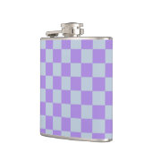 ソフトブルーとラベンダ市松模様にー フラスク (左)