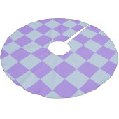 ソフトブルーとラベンダ市松模様にー ブラッシュドポリエステルツリースカート (アングル)