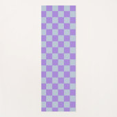 ソフトブルーとラベンダ市松模様にー ヨガマット (正面)