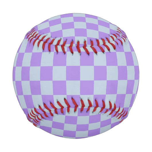 ソフトブルーとラベンダ市松模様にー 野球ボール (正面)
