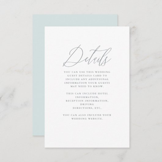 ソフトブルーと書結婚道 エンクロージャーカード (正面/裏面)