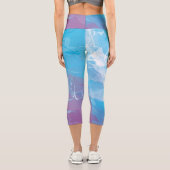 ソフトブルーと薄紫抽象芸術 カプリレギンス (裏面)