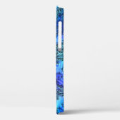 ソフトブルーのガラスケーパターン（の模様が）あるスメイトにブラックレース  Case-Mate iPhoneケース (裏面 / 左)