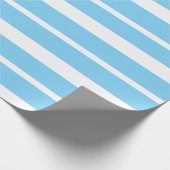 ソフトブルーのストライプ ラッピングペーパー (角)