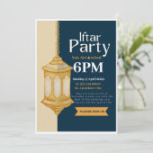 ソフトブルーのラマダーン・イフタル・パーティー招待状 招待状 (スタンド正面)