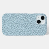 ソフトブルーのレザーテクスチャー スマホケース Case-Mate iPhoneケース (裏面 (横))