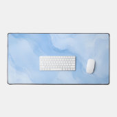 ソフトブルーの大理石の抽象的なパターン デスクマット (キーボード&マウス)