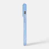 ソフトブルーの大理石の抽象的なパターン iPhoneケース (左側面)