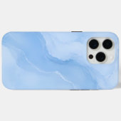 ソフトブルーの大理石抽象パターン Case-Mate iPhoneケース (裏面 (横))