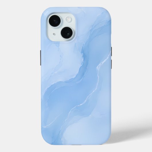 ソフトブルーの大理石抽象パターン Case-Mate iPhoneケース (裏面)