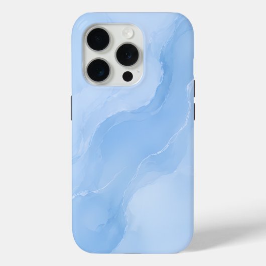 ソフトブルーの大理石抽象パターン Case-Mate iPhoneケース (裏面)