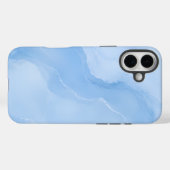 ソフトブルーの大理石抽象パターン Case-Mate iPhoneケース (裏面 (横))