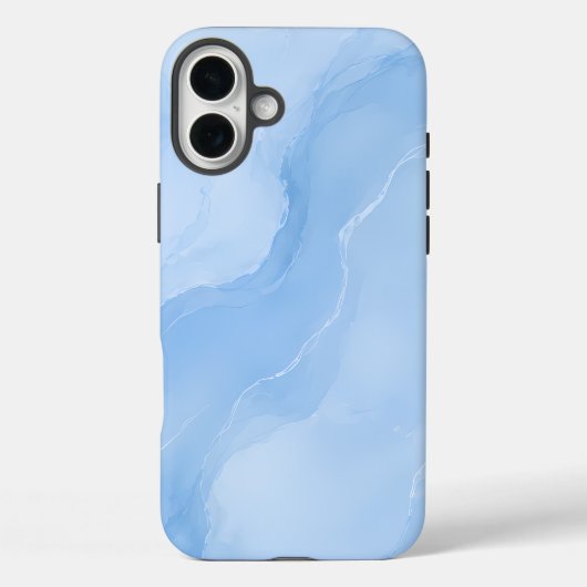 ソフトブルーの大理石抽象パターン Case-Mate iPhoneケース (裏面)