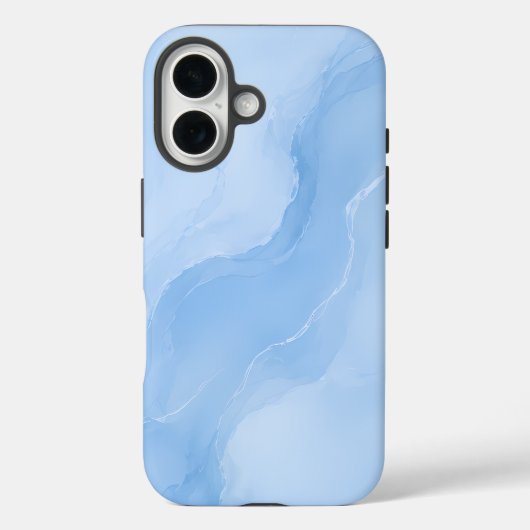 ソフトブルーの大理石抽象パターン Case-Mate iPhoneケース (裏面)