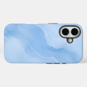 ソフトブルーの大理石抽象パターン Case-Mate iPhoneケース (裏面 (横))