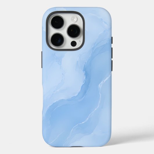ソフトブルーの大理石抽象パターン Case-Mate iPhoneケース (裏面)